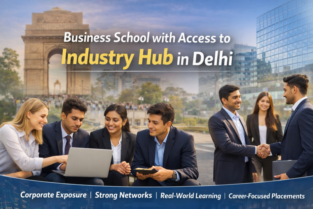Business school with access to industry hub