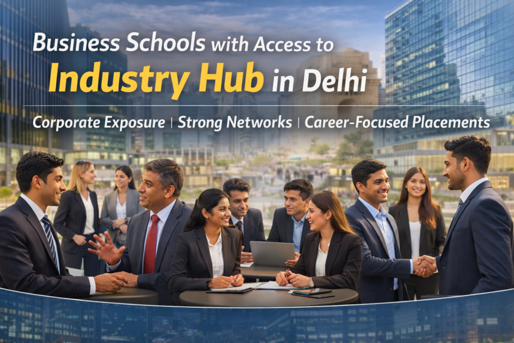 Business school with access to industry hub in Delhi